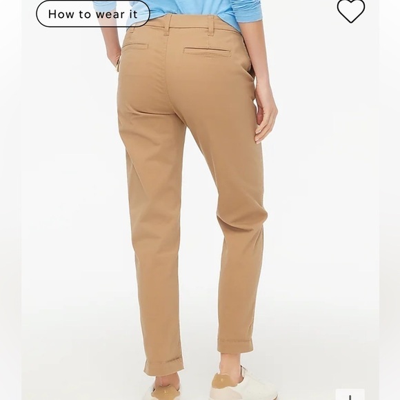 NWOT J crew high rise girlfriend chino pants camel tan - Picture 2 of 4